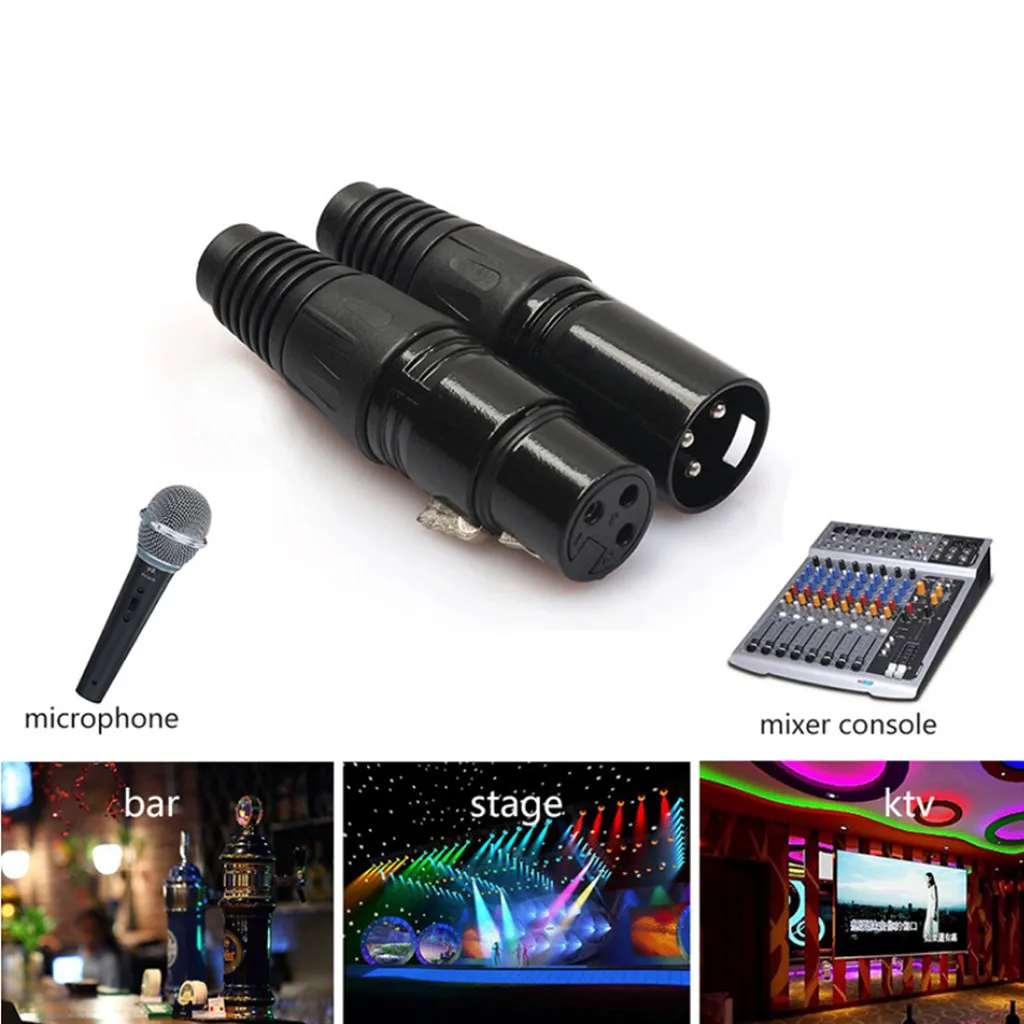 10 Pairs 3 Pin XLR Connectors Male And Female Microphone Mic Cable Plug | Спорт и развлечения