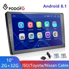 Автомагнитола Podofo, мультимедийный плеер MP5 с экраном 10,1 дюйма, GPS-навигацией, Bluetooth, Wi-Fi, Mirror Link, типоразмер 2 Din