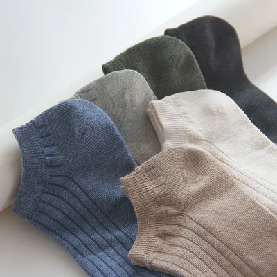 Calcetines de algodón de corte bajo para Hombre, calcetín transpirable, informal, verano,...
