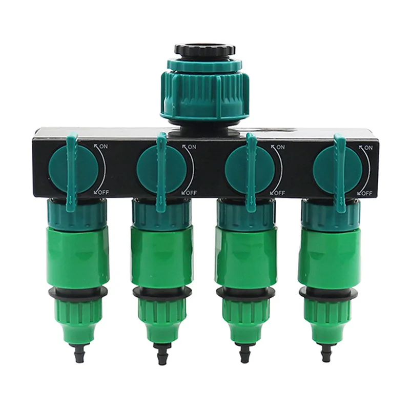 

Garden Irrigation Supplies 4-Way Tap Hose Splitter Garden Drip with Quick Connector Hose Fittings Pipe Connector Irrigation Set