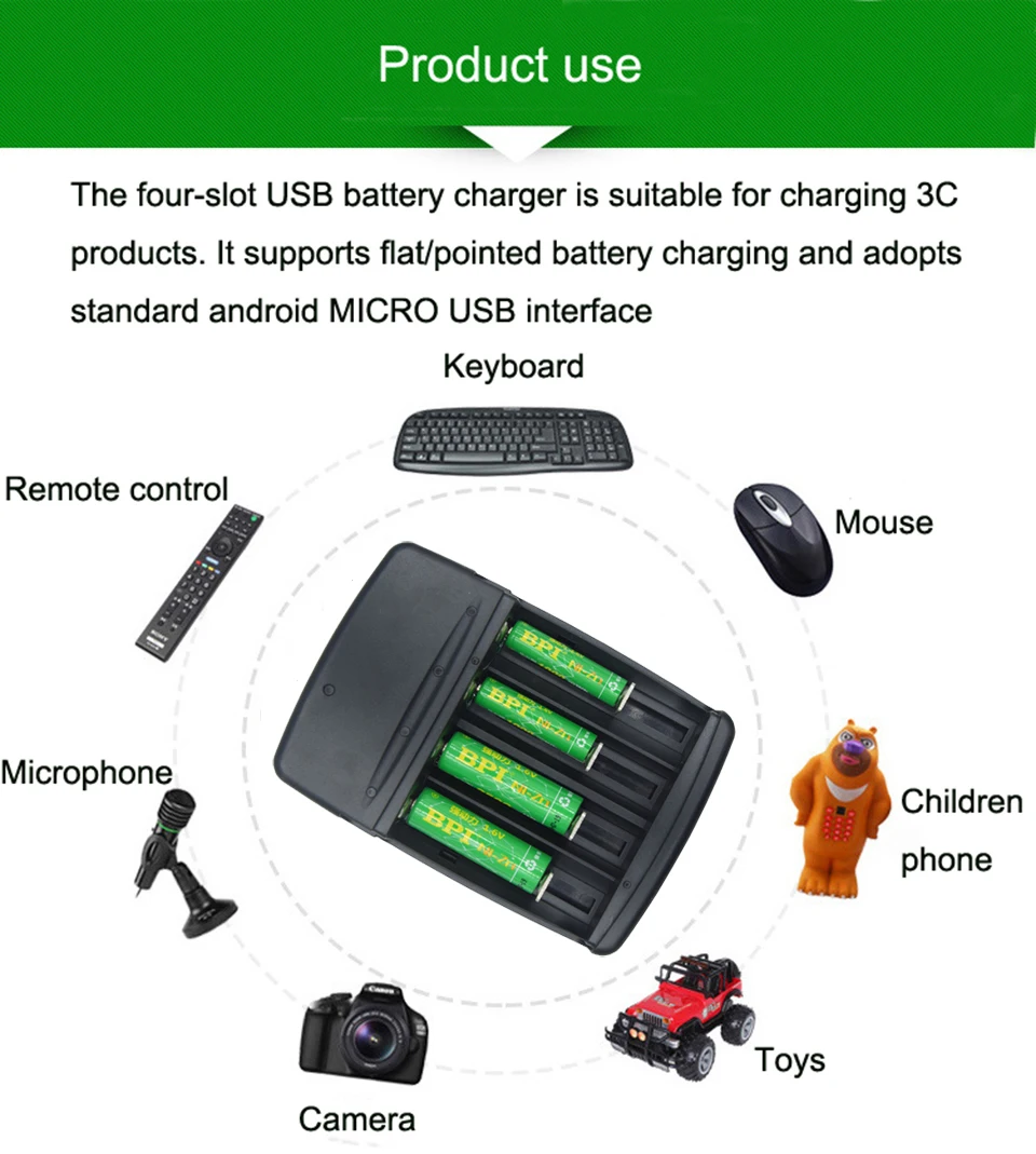 4 слота Смарт USB зарядное устройство A aa aaa AAAA C D N SC nizn зарядное устройство aa aaa зарядное устройство ni-zn
