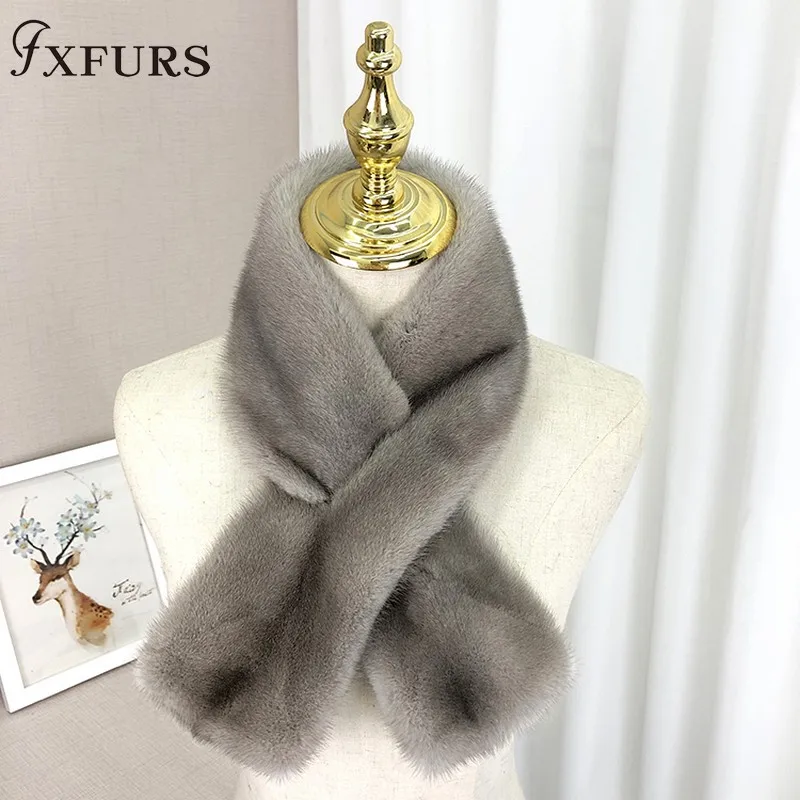Зима 2020 новые норковые меховые шарфы цельная кожа 100% натуральный мех воротники