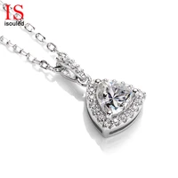 i souled hl05o brand jewelry classic fashion necklace for women real solid s925 sterling silver chain moissan diamond pendant