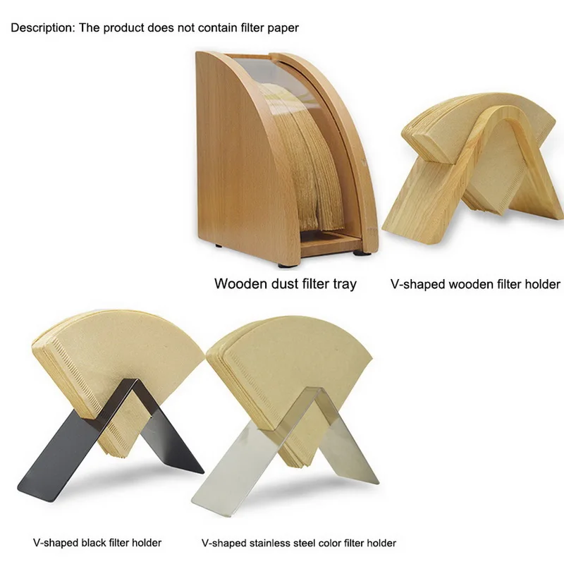 Деревянный кофейный фильтр держатель для бумаги стойка хранения декоративный