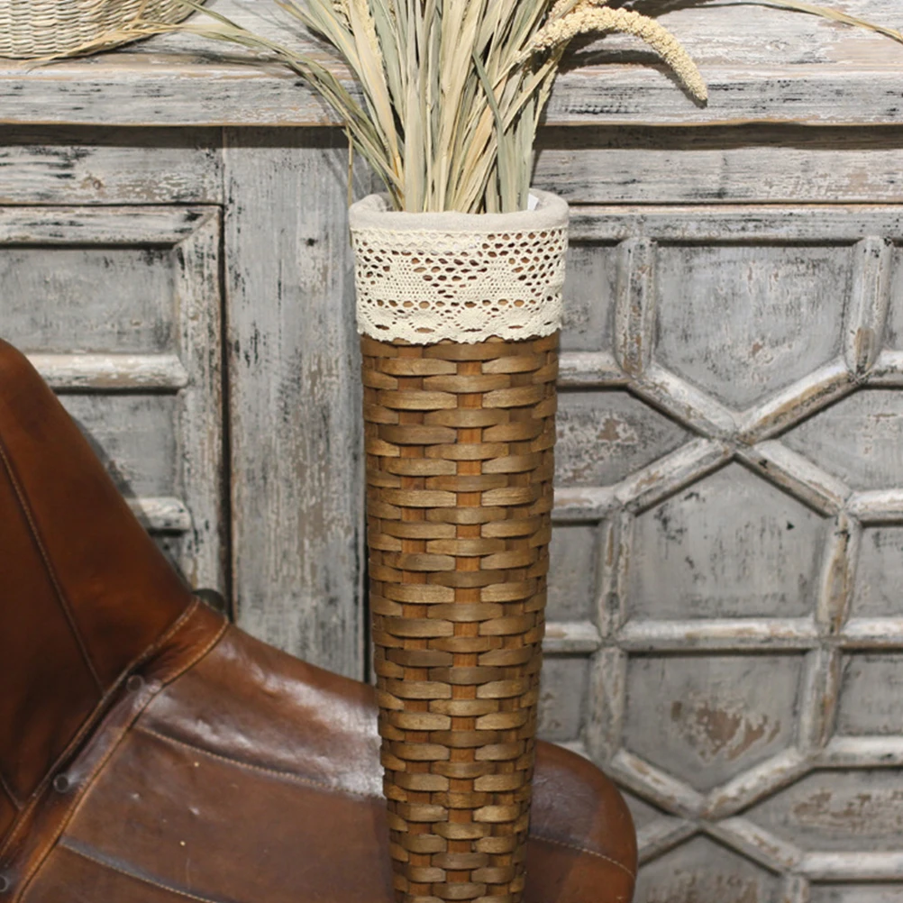 

Wall-Mounted Rattan Vase Hanging Flower Basket Simulated Fresh Flower Basket Hand-Woven Decorative Flower Basket Home Decor