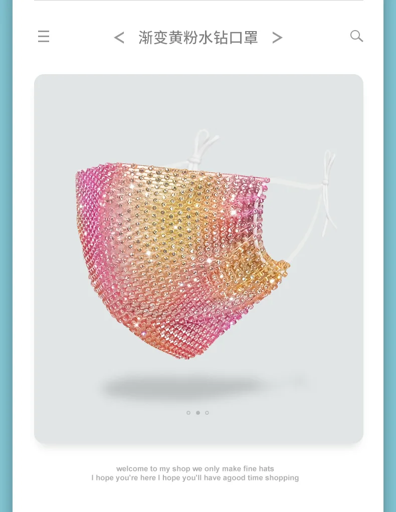 

Face Shield Anti Virus Protective 3D Color Diamond Mouth Mask Anti-dust Anti-droplet Spittle Face Cover Bucket Mask Night Party