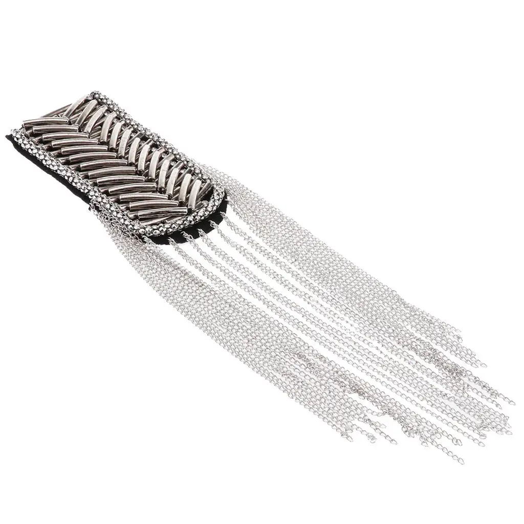 Эполет с бусинами бахромой/кисточкой металлический эполлет на плечо в стиле панк