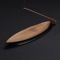 creative ceramics retro bamboo leaf line incense burner handmade incense holder home accessorie incense burner desk decoration