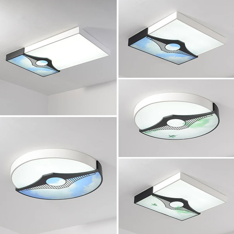 Новая китайская Светодиодная потолочная лампа простой современный светильник в