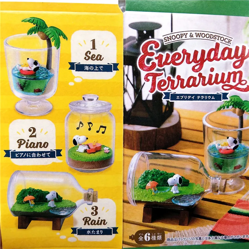 

6pcs White Dog In Bottle With Scene Sea Piano Fish Rain Mininature Model Doll House Home/Office Decoration Toy Gift For Friend