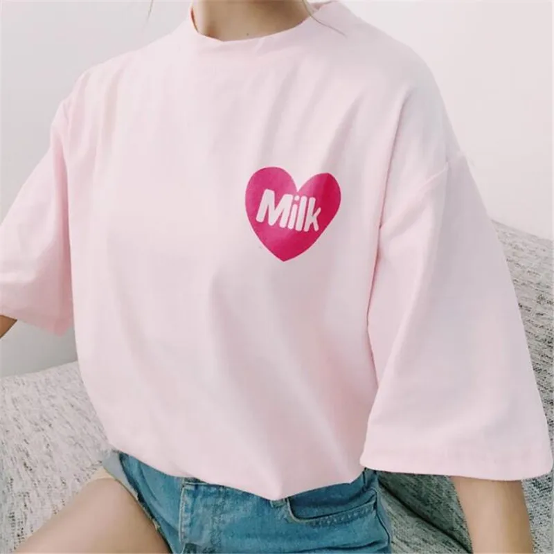 Women T Shirt Kawaii Cartoon Print Tops Tee Harajuku Summer Short Sleeve Casual Loose Korean Clothes | Женская одежда