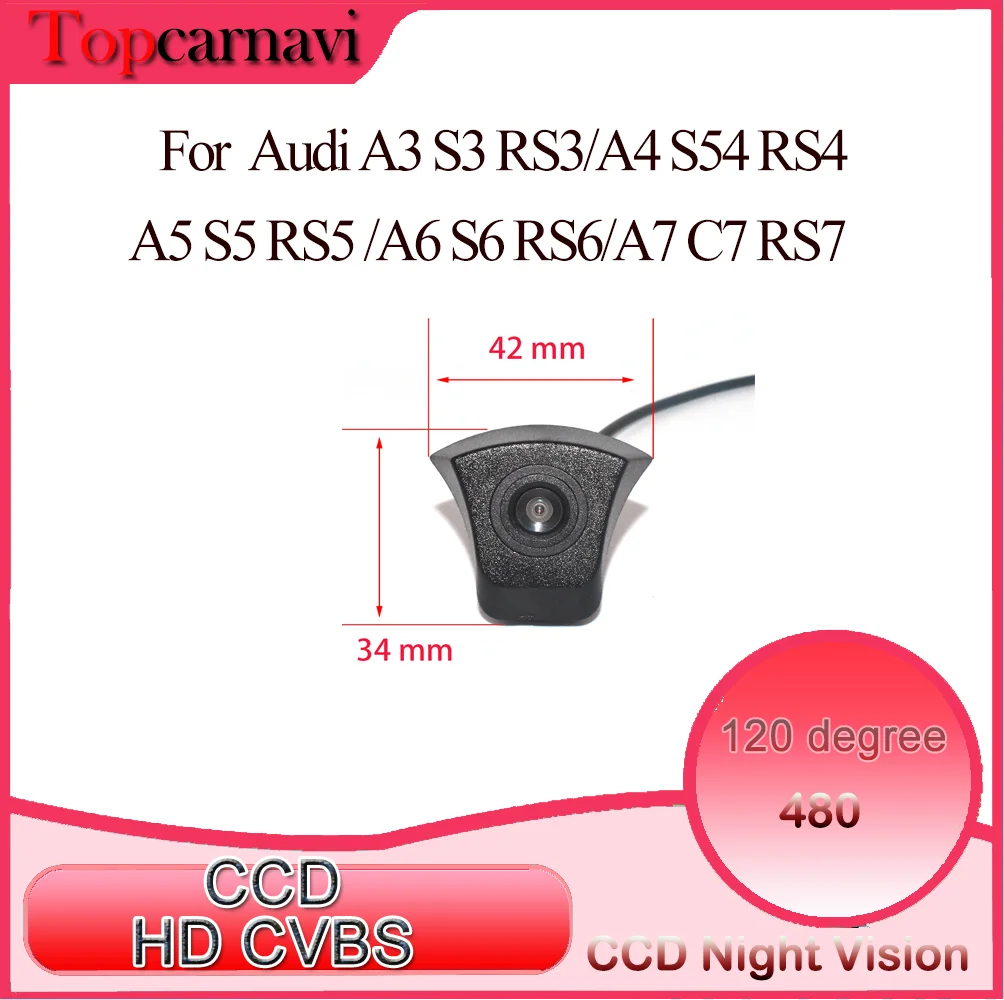 Car Front View Parking LOGO Camera Night Vision Waterproof Universal for Audi A3 S3 RS3 A4 S4 RS4 A5 S5 RS5 A6 S6 A7 Q7 A8