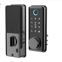 BP03 TUYA Mobile APP Fingerprint Password Wooden Door Lock Support Alexa Google Assistant Smart Things Voice Service