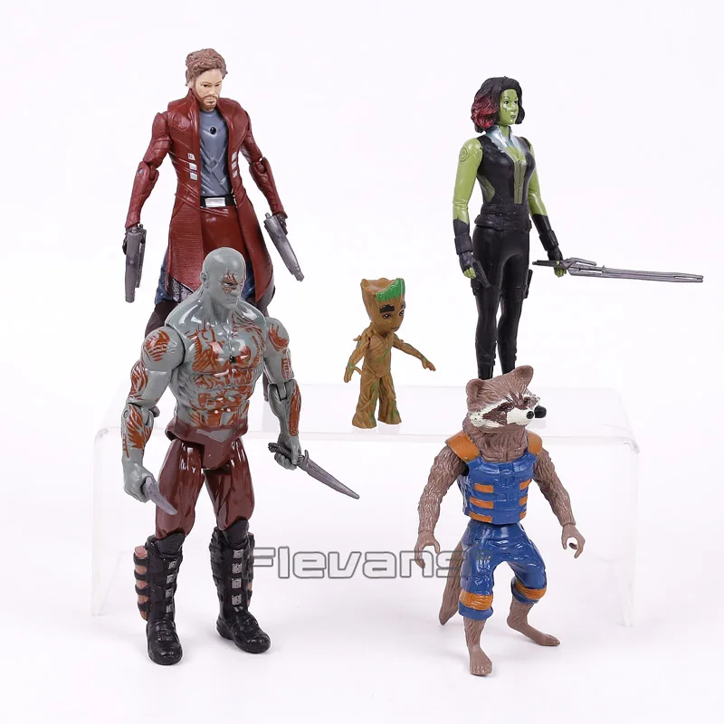 Marvel Guardians Figures Star Lord Gamora Drax Rocket Raccoon Tree Man PVC Action Figure Toys 5pcs/set