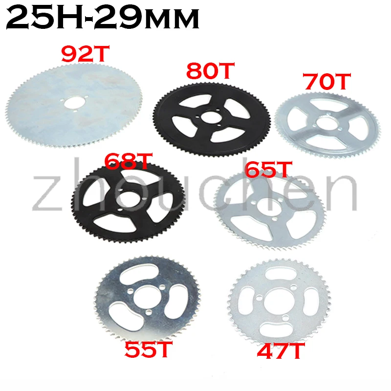 Задняя звездочка 25H 47t 55t 65t 68t 70t 80t 92t Tooth 29 мм для 47CC 49CC Mini Moto ATV Quad внедорожник