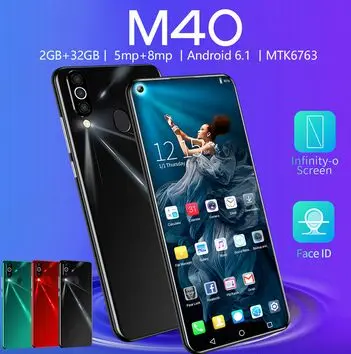 M40 5G Смартфон Android 9 0 6 3 &quotв виде капли воды Экран 2 ГБ 32 MTK6763 4 ядра 8MP 3500 мАч Face ID