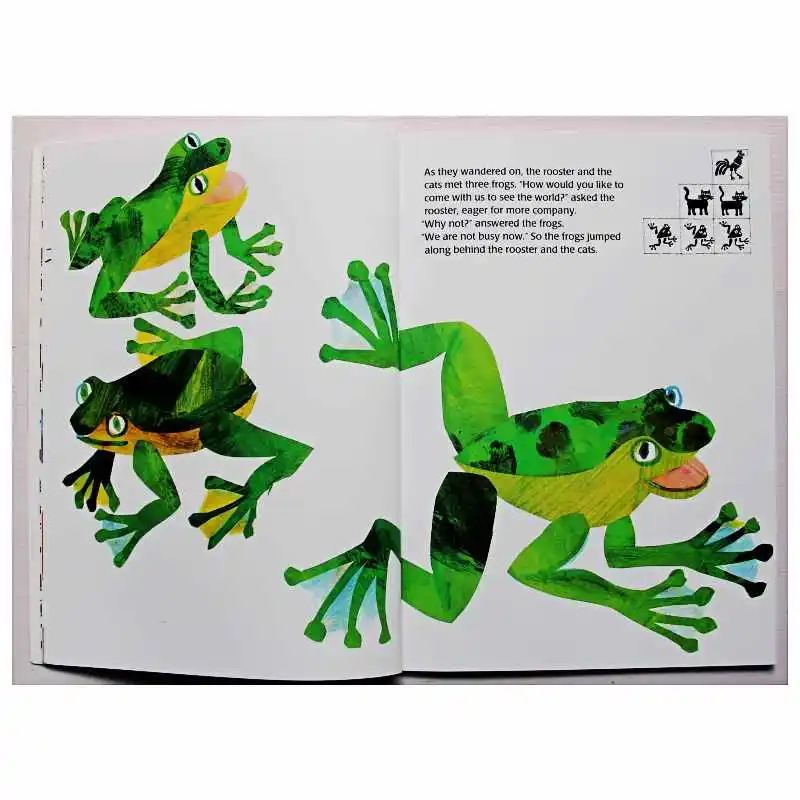 Rooster's Off to See the World By Eric Carle обучающая английская книга с картинками карта история