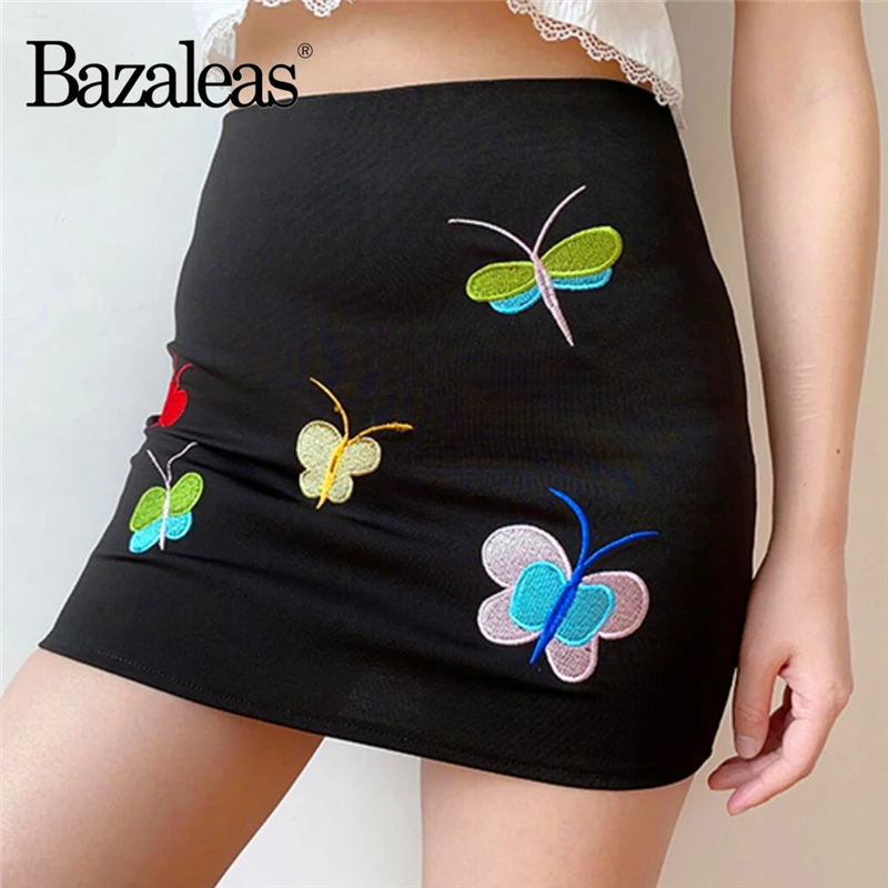 Женская трапециевидная мини юбка черная повседневная короткая в стиле панк с