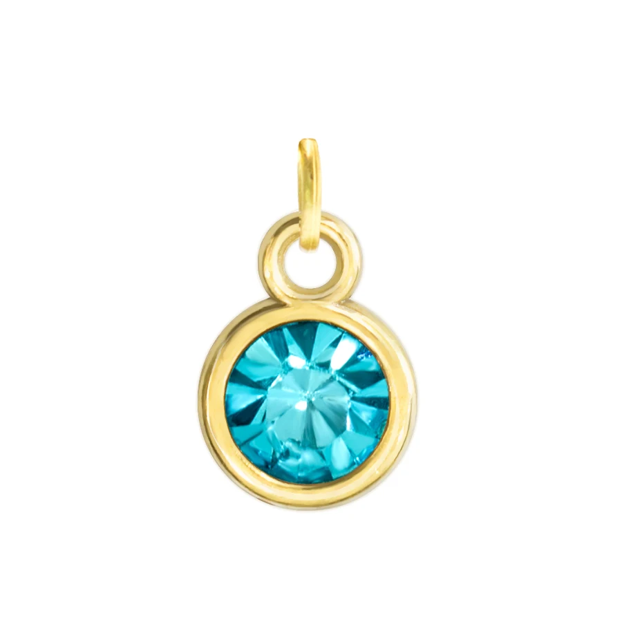 12p turquoise Цена 12 шт./лот золотой цвет Хрусталь Камень Амулеты с открытым кольцом Шарм Diy Аксессуары HC482 - Окраска металла: 12p turquoise