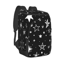 Refrigerator Bag Black With White Stars Soft Large Insulated Cooler Backpack Thermal Fridge Travel Beach Beer Bag