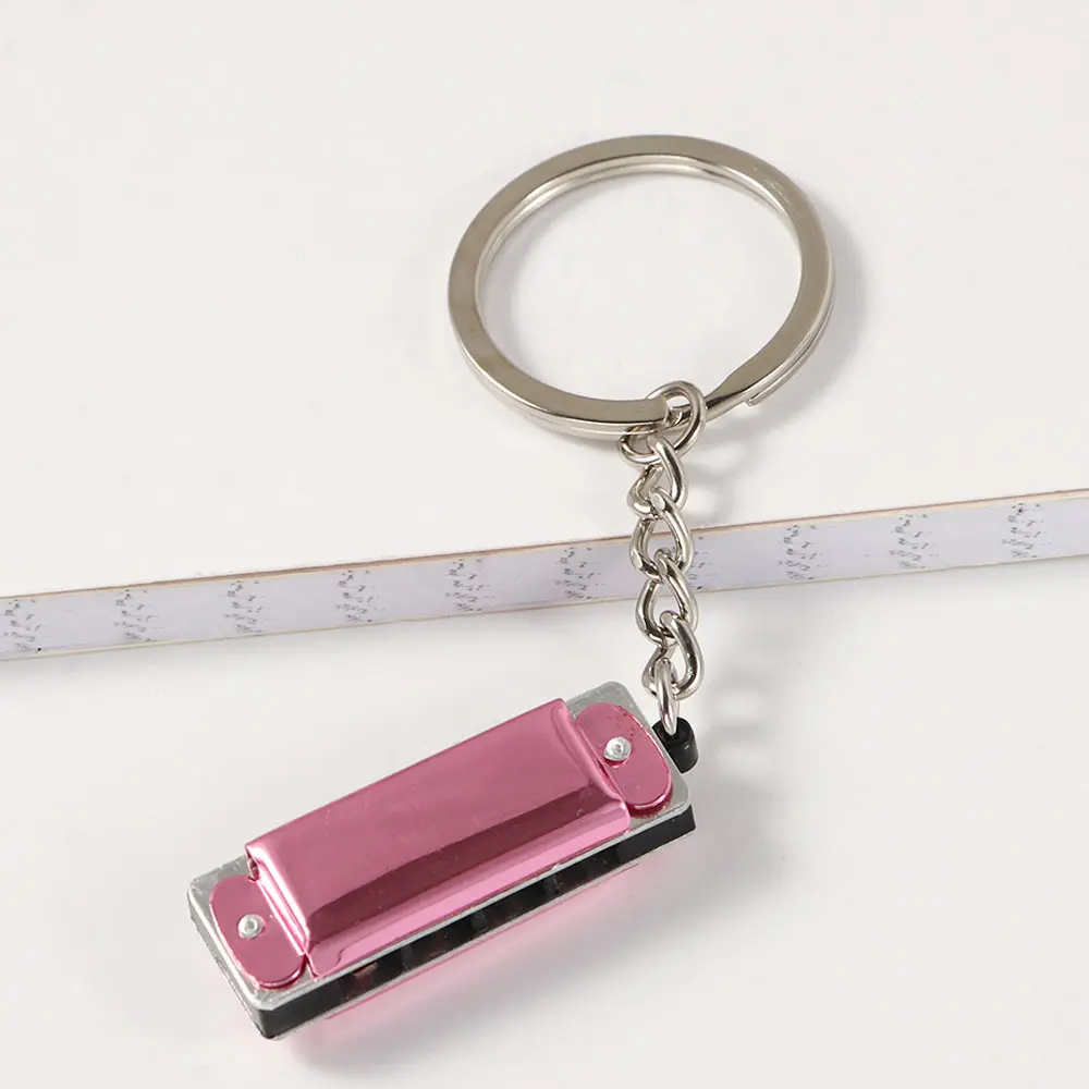 

Mini 8 Tone 4 Holes Harmonica Car Keychain Women Girls Bag Hanging Pedants Harmonic Keyring Car Accessories