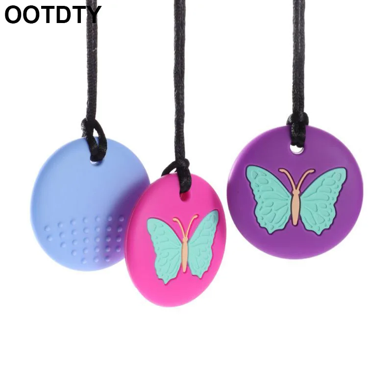 Collar masticable de silicona para ni&ntilde;os, mordedor sensorial con autismo, TDAH, tubos de dentici&oacute;n-0