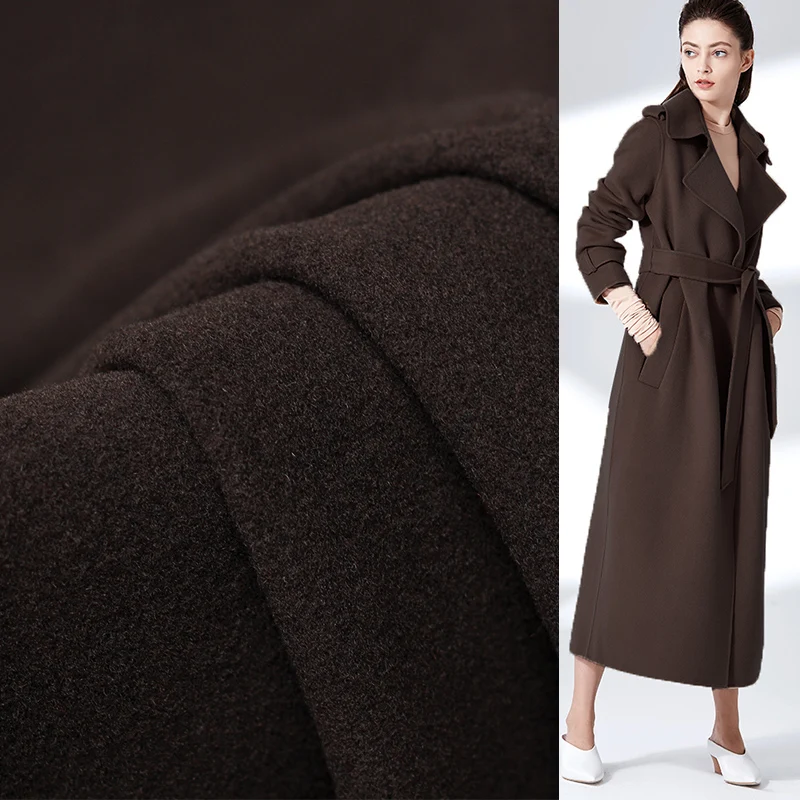 Кофейная ткань мягкая шерстяная 100% шерсти Женская Осенняя куртка пальто швейная