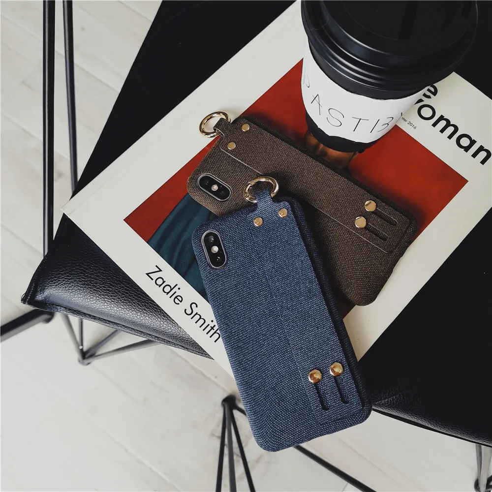 Роскошный тканевый ремешок i чехол для телефона iPhone X XS Max XR 7 8 6 S Plus 8Plus Мягкий