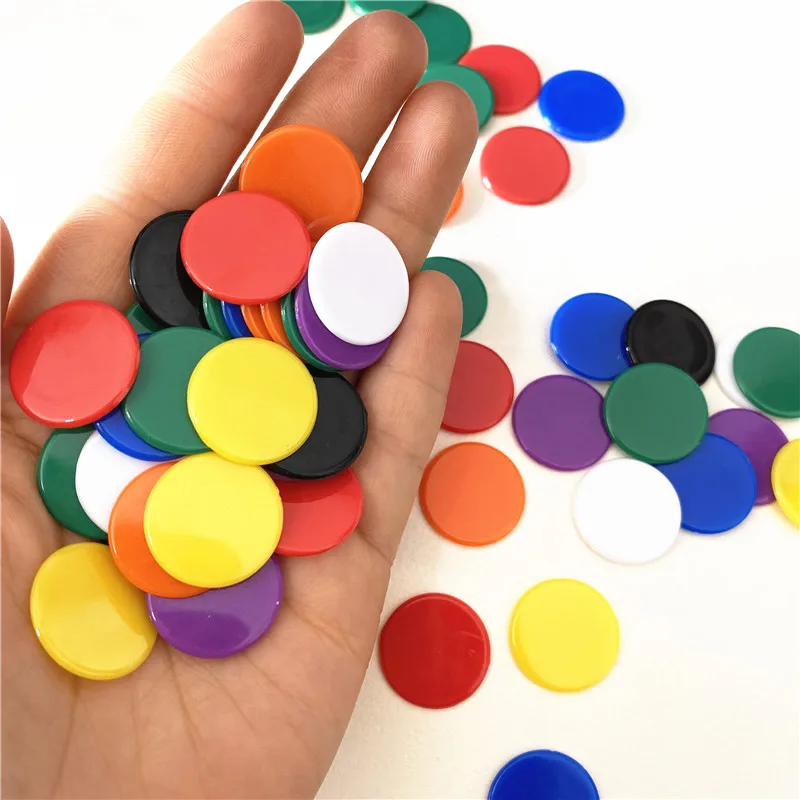 100 шт. 19 мм креативные подарочные аксессуары пластиковые однотонные чипы маркеры