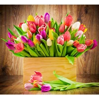 5d diamond embroidery tulip flowers square diamond painting landscape cross stitch full square wall painting christmas gift