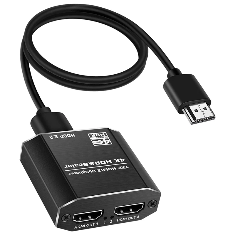 

HDMI Splitter One Input Two Output 2.0 Audio Decoder 4Kx2K HD Video HDMI Switcher Smart EDID 1080P@60HZ(EU Plug)