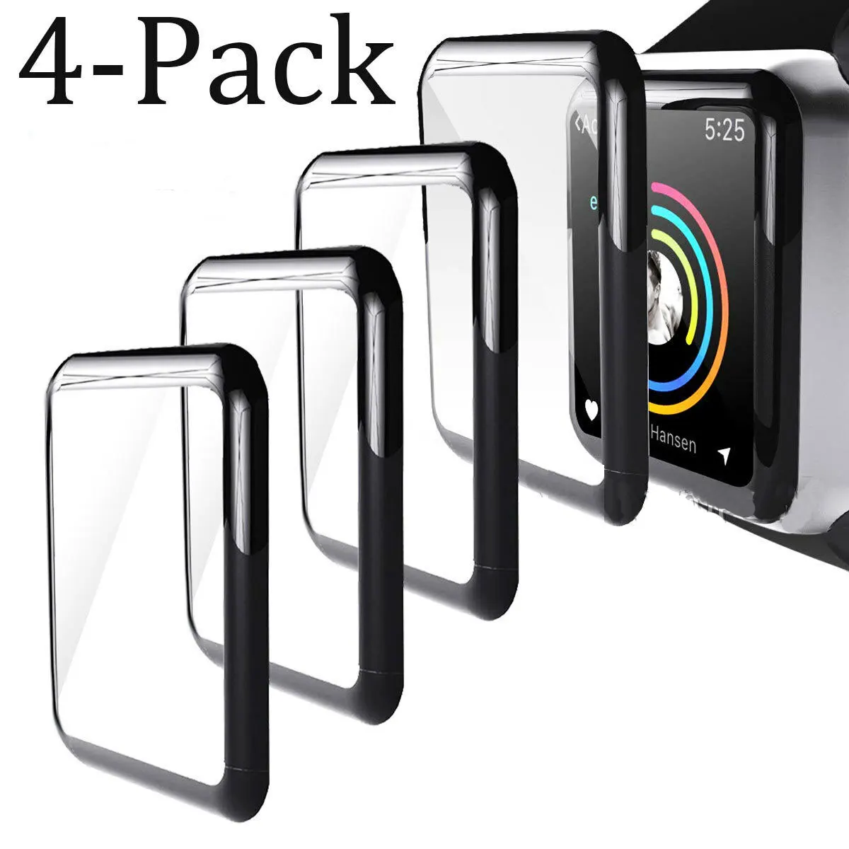 

Защитное стекло, закаленное стекло с изогнутыми краями для Apple Watch 5/4/40/44 мм, 2/4 шт.