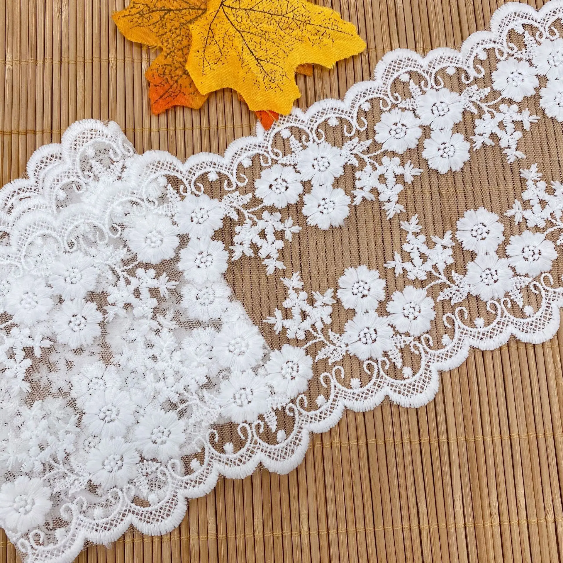 Двусторонняя сетчатая пряжа Цветочная Тюлевая ткань сделай сам ширина 12 4 см