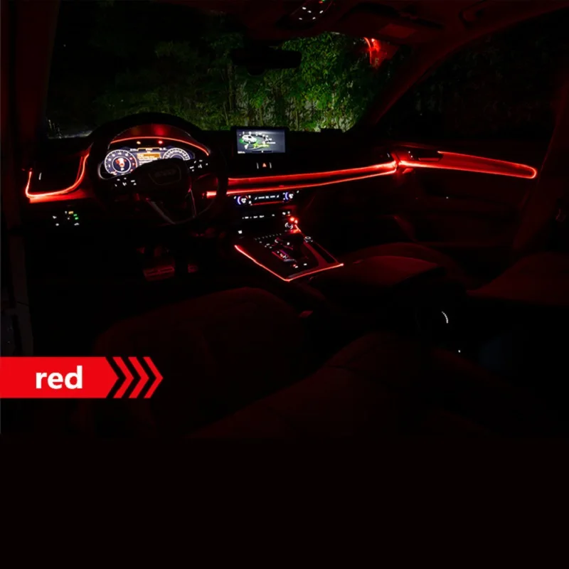 1 шт. звук активный EL неоновый провод полосы светильник RGB светодиодный автомобильный интерьерный светильник Многоцветный Bluetooth телефон контроль атмосфера светильник 12 В