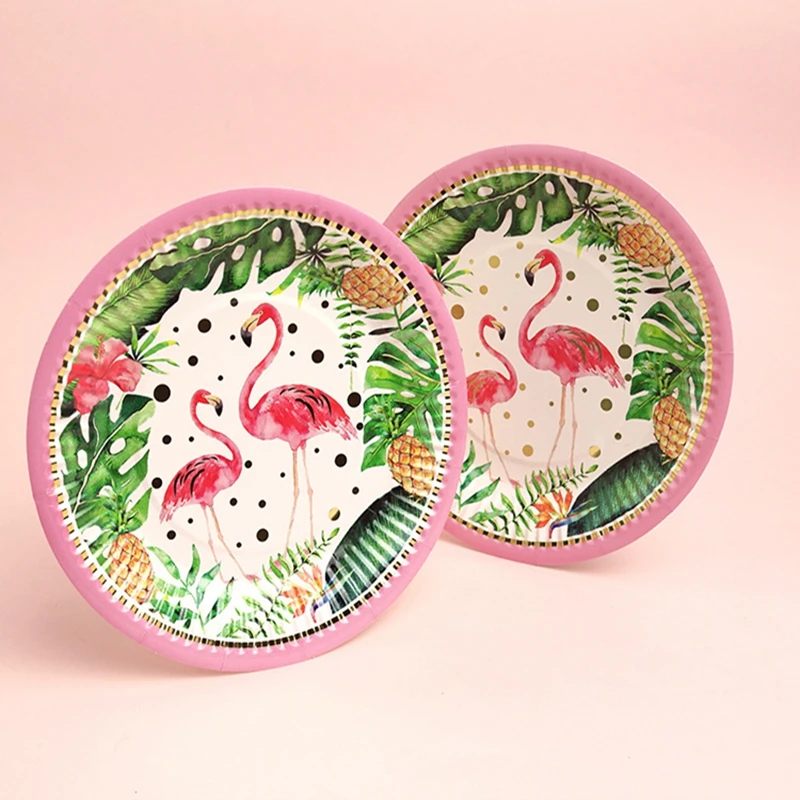 10 шт./компл. одноразовые тарелки с фламинго стаканы для украшения свадеб дней