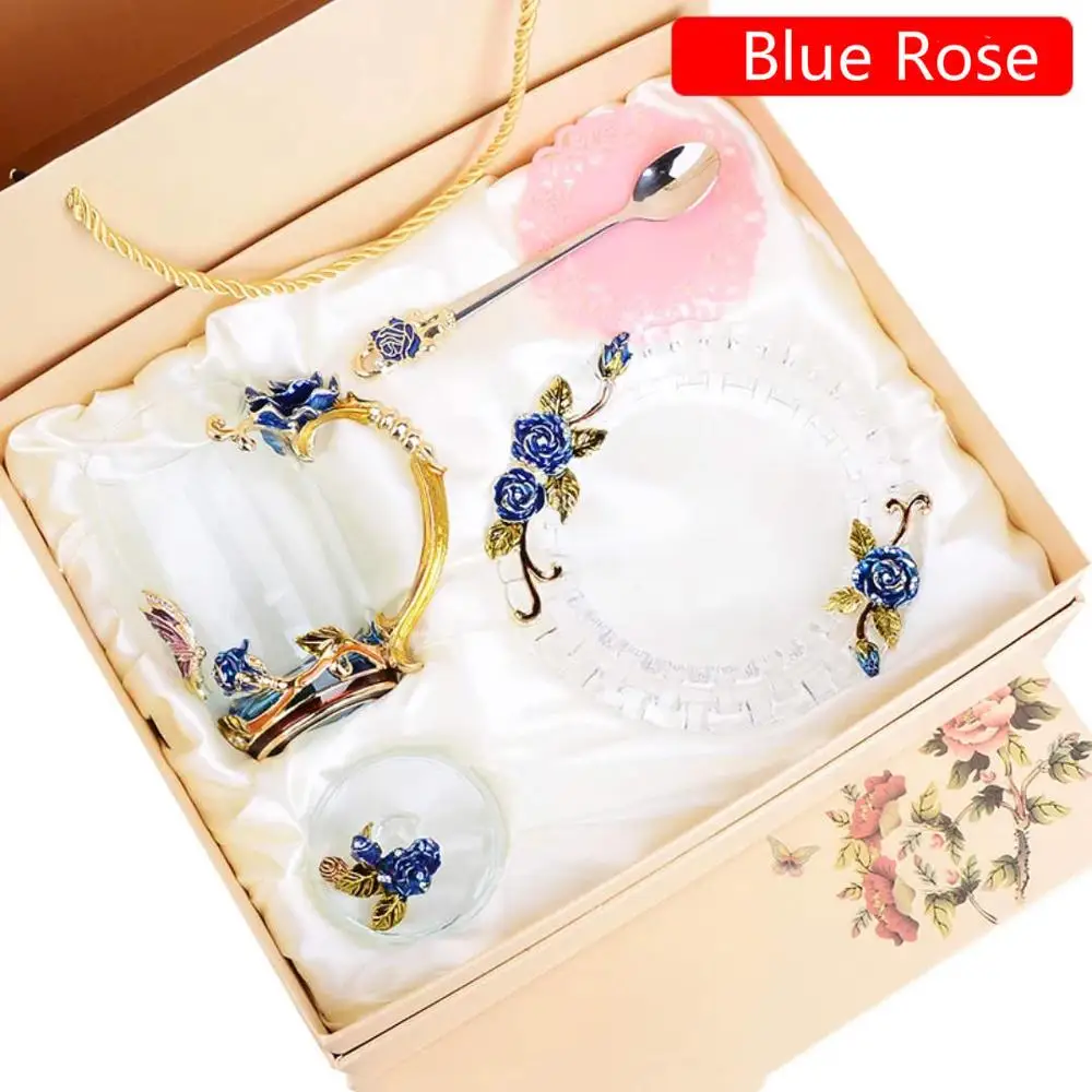 Эмалированная Хрустальная чашка ручной работы стеклянная кофейная кружка