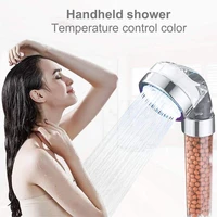 color changed filter shower head led water saving perforated free bracket hose adjustable bathroom accessories shower set