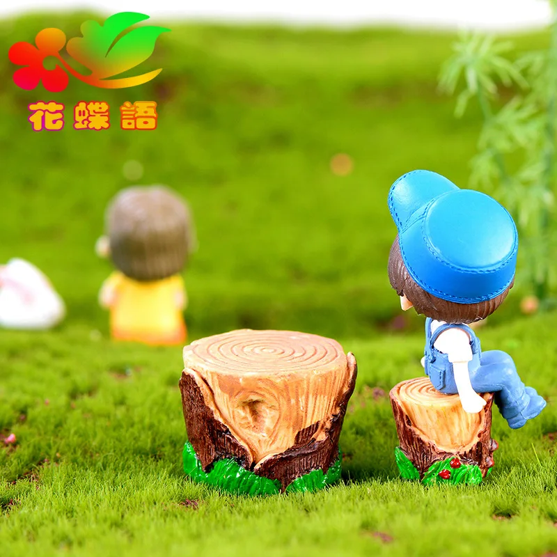 2 шт. Табурет из пеньков Парк Леса Модель Маленькая Статуэтка Ремесла Миниатюры Домашняя Декорация на.
