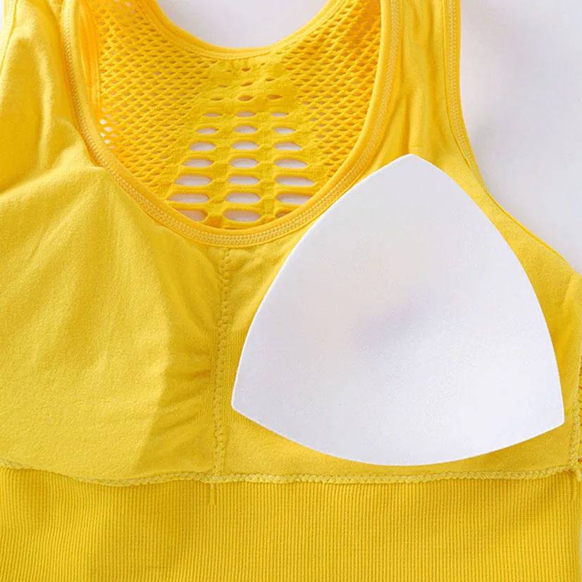 Новый женский спортивный бюстгальтер дышащий сетчатый укороченный топ средней