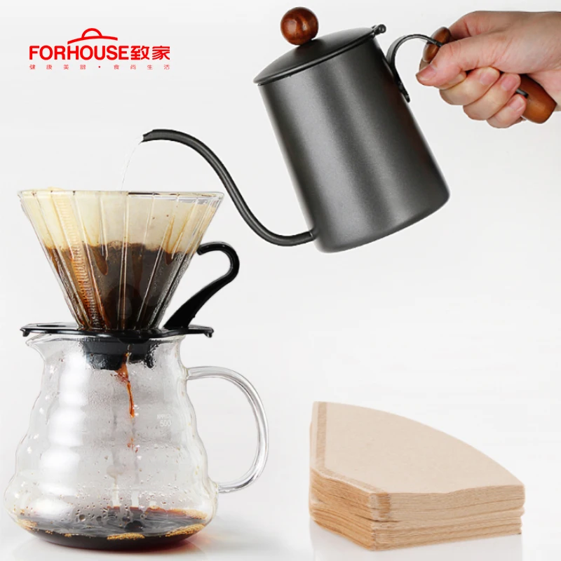 Капельный чайник для кофе на шею термостойкая стеклянная кофеварка эспрессо