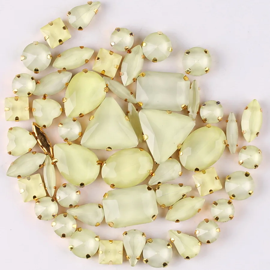 Золото коготь настройки 50 шт./пакет формы микс желейные конфеты Кристалл AB стекло