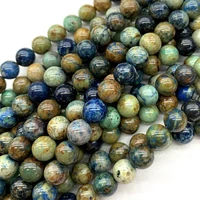 15 natural blue white lapis lazuli azurite chrysocolla round loose jewelry necklaces bracelets gemstones beads 6 12mm 06460