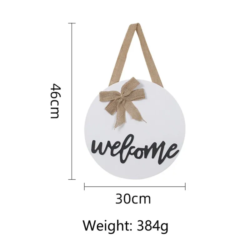 

Front Door Sign Round Wooden Hanging Sign with Bowknot Farmhouse Rustic Door Hanging Decors Welcome Sign Porch Decorations