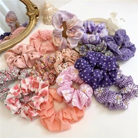 new 2020 women printed scrunchie elastic hair bands for girls ponytail holder rubber band hair rope headwear hair accessories