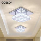Светодиодный хрустальный потолочный светильник, квадратная Потолочная люстра, коридор, комнатное освещение, декоративная лампа На цоколе, 220 В