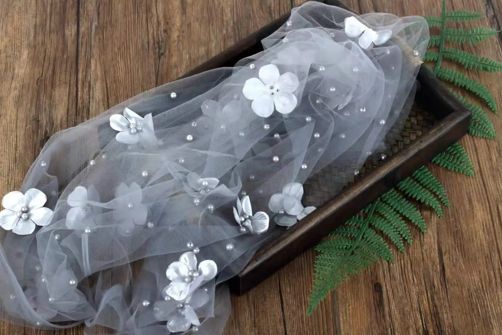 Envoltura de perlas para fotograf&iacute;a de reci&eacute;n nacido, accesorios de flores, envoltura de encaje para sesi&oacute;n de fotos, manta de tul para reci&eacute;n nacido-5