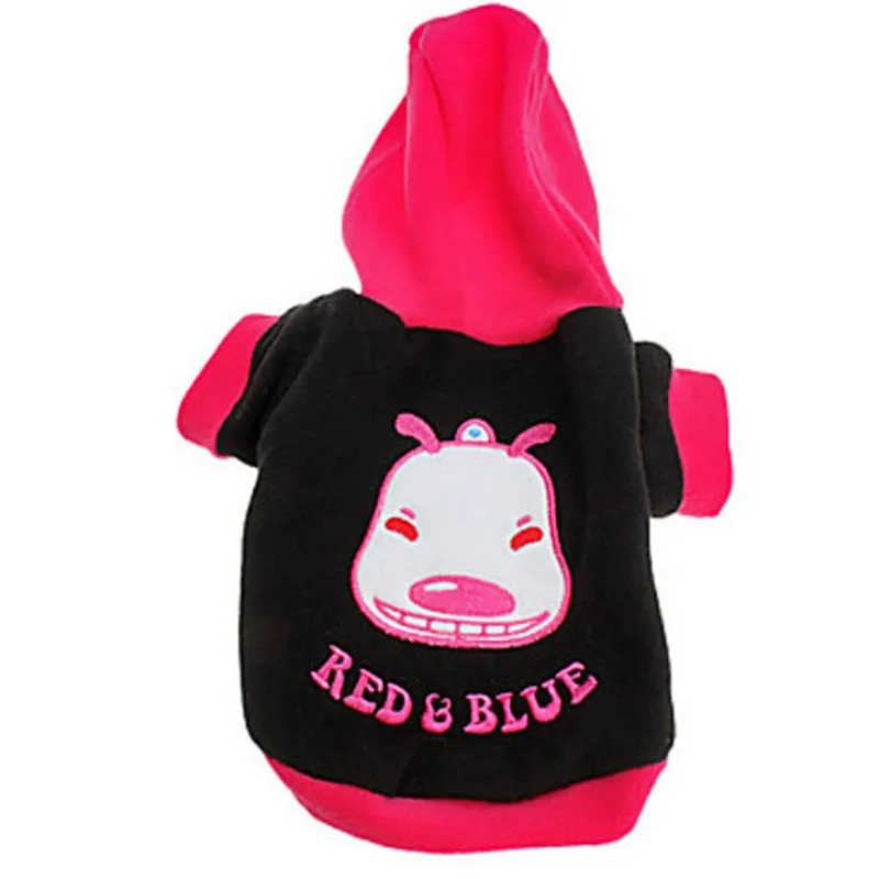 

Pet Clothes Fleece Fabric Warm Autumn And Winter Hooded Sweater Cat Dog Costume Love Cartoon Dog Print Design Color Optional