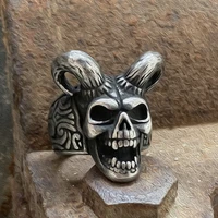 secret boys mens fashion cemented carbide skull ring unique punk gothic satan skull biker ring jewelry for gift size 7 14