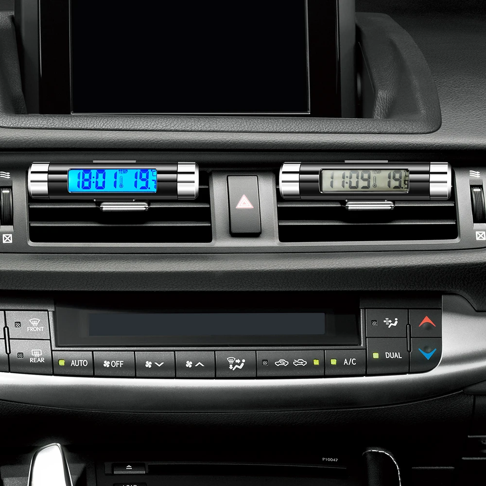 Автомобильные цифровые часы 2 в 1 с ЖК-дисплеем электронный термометр для Subaru Forester