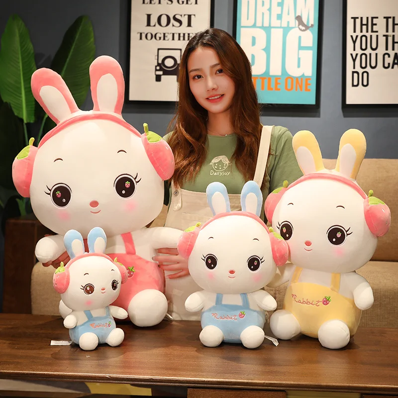 

Cute Cartoon Rabbit Bunny Toys Stuffed Lovely Lifelike Hare Animal Plush Doll For Kids Children Soft Pillow Nice Gift